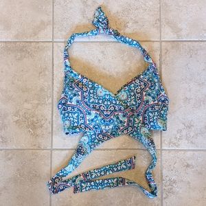 Athleta Bra Cup Wrap Halter Bikini Top